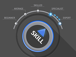 Skill levels vector knob button or switch
