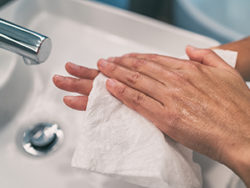 workplace restroom supplies - paper towels to dry wet hands