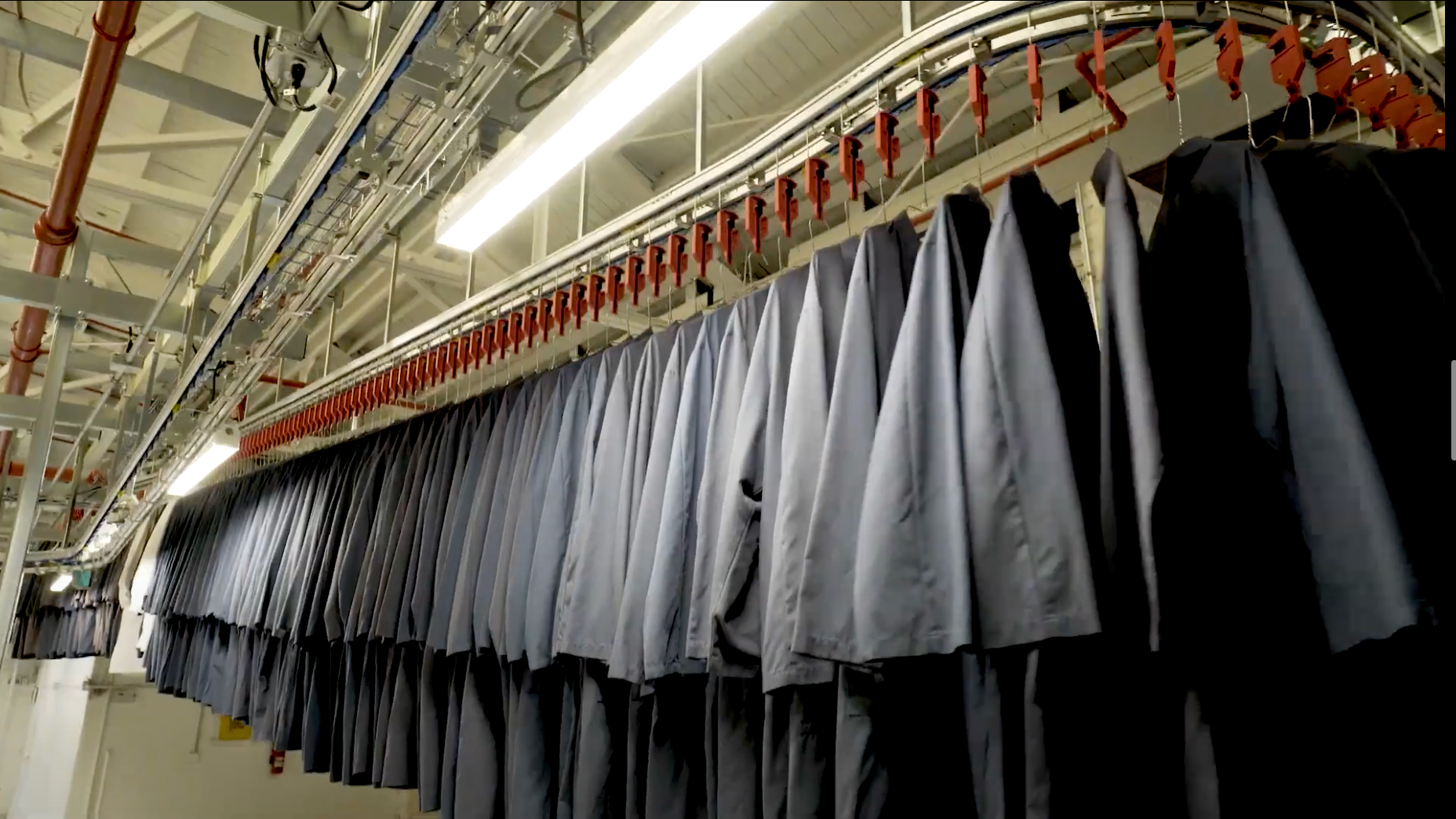 blue shirts on hangers